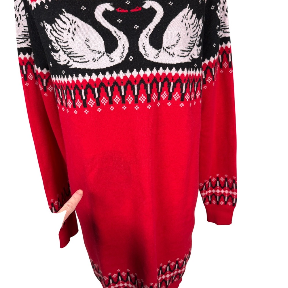 Nuuly X Rachel Antonoff Red Swan Fair Isle‎ Sweater Dress Sz M New W/Defect - Picture 8 of 15